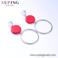 E-260 2018 joyas xuping oro blanco rodio plateado huggie hoop Pendientes de moda de diseño más sencillo de estilo americano